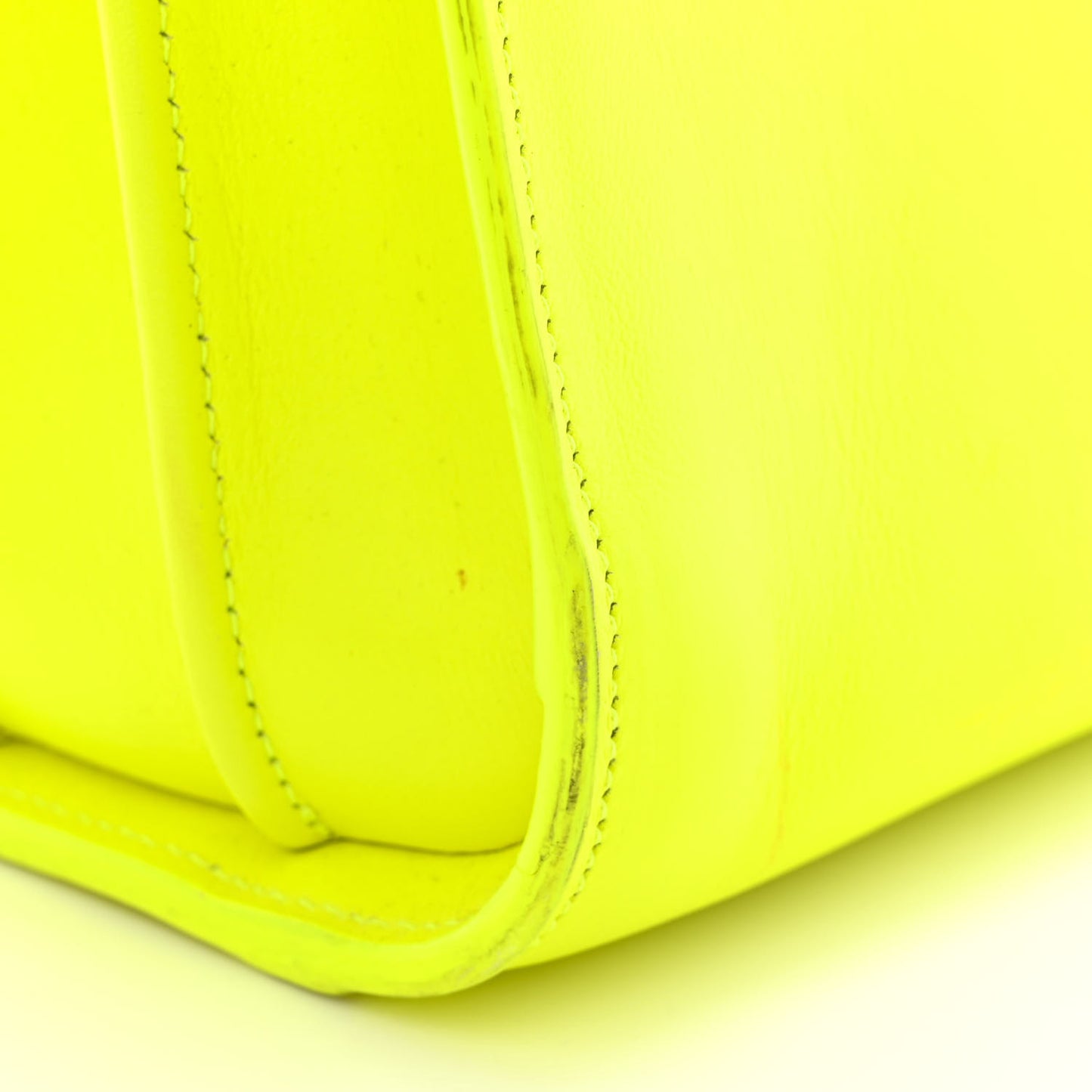 Calfskin Small Sac De Jour Bag Neon Yellow