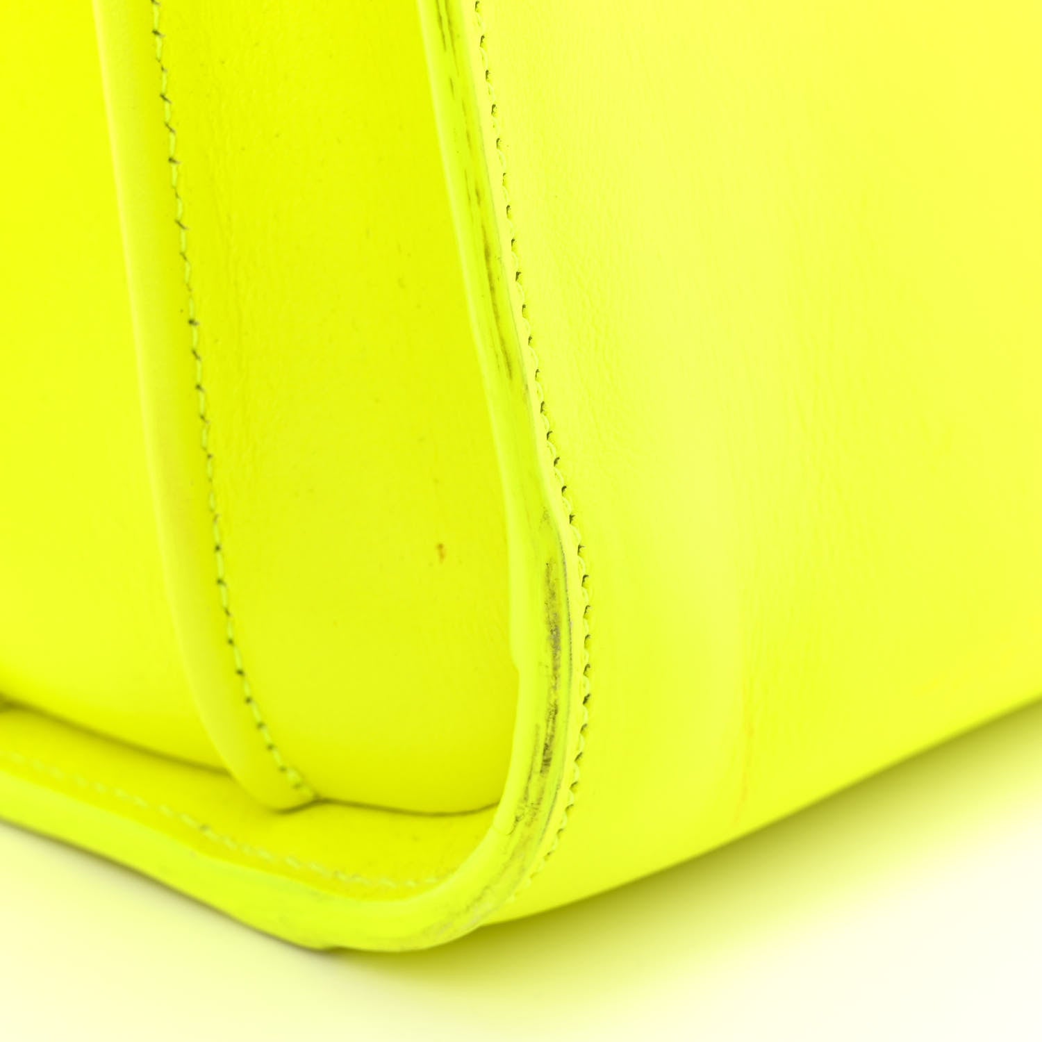 Saint Laurent Calfskin Small Sac De Jour Bag Neon Yellow 13 of 25