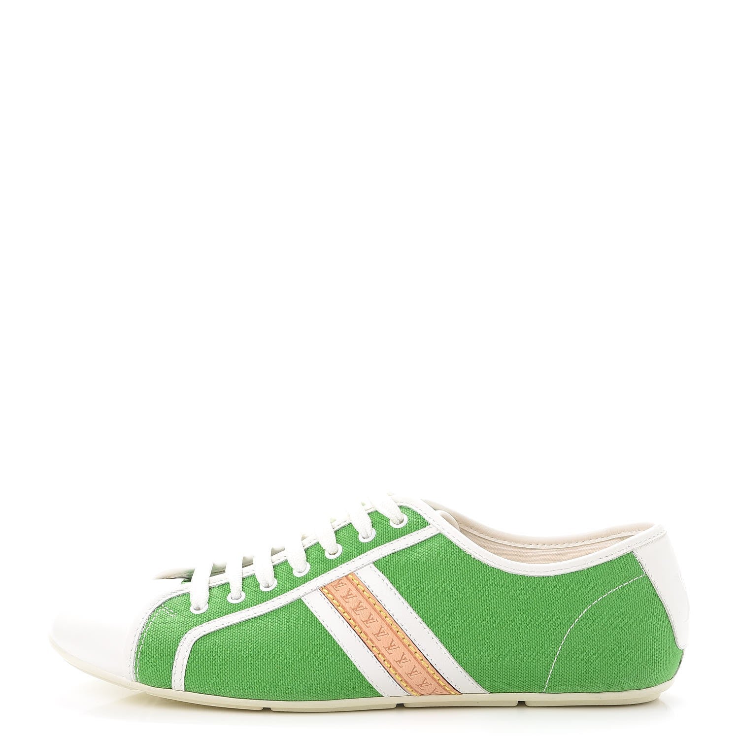 Louis Vuitton Canvas Calfskin Sneakers 38 Green 1 of 14