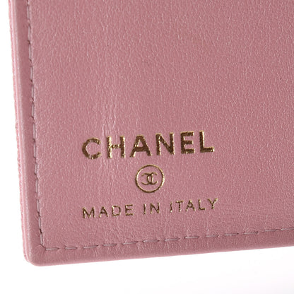 Chanel Iridescent Caviar Quilted Card Holder Wallet Rose Pink 6 of 10