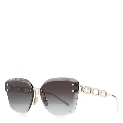 Louis Vuitton Metal Rimless LV Jewel Cat Eye Sunglasses Z1626U Silver Black 1 of 7