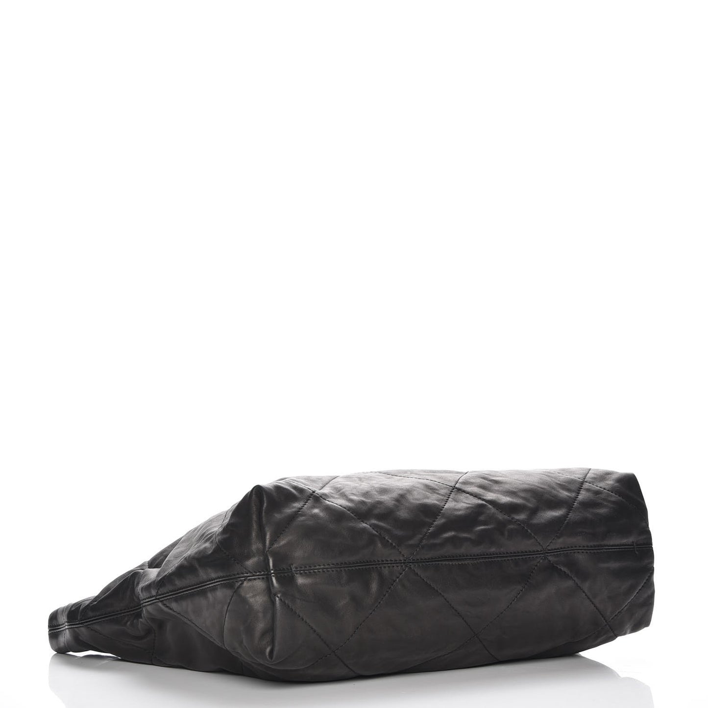 Lambskin Quilted Large Amelia Tote Black