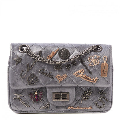 Chanel Metallic Calfskin Quilted Lucky Charms 2.55 Reissue 224 Flap Dark Silver 1 of 10