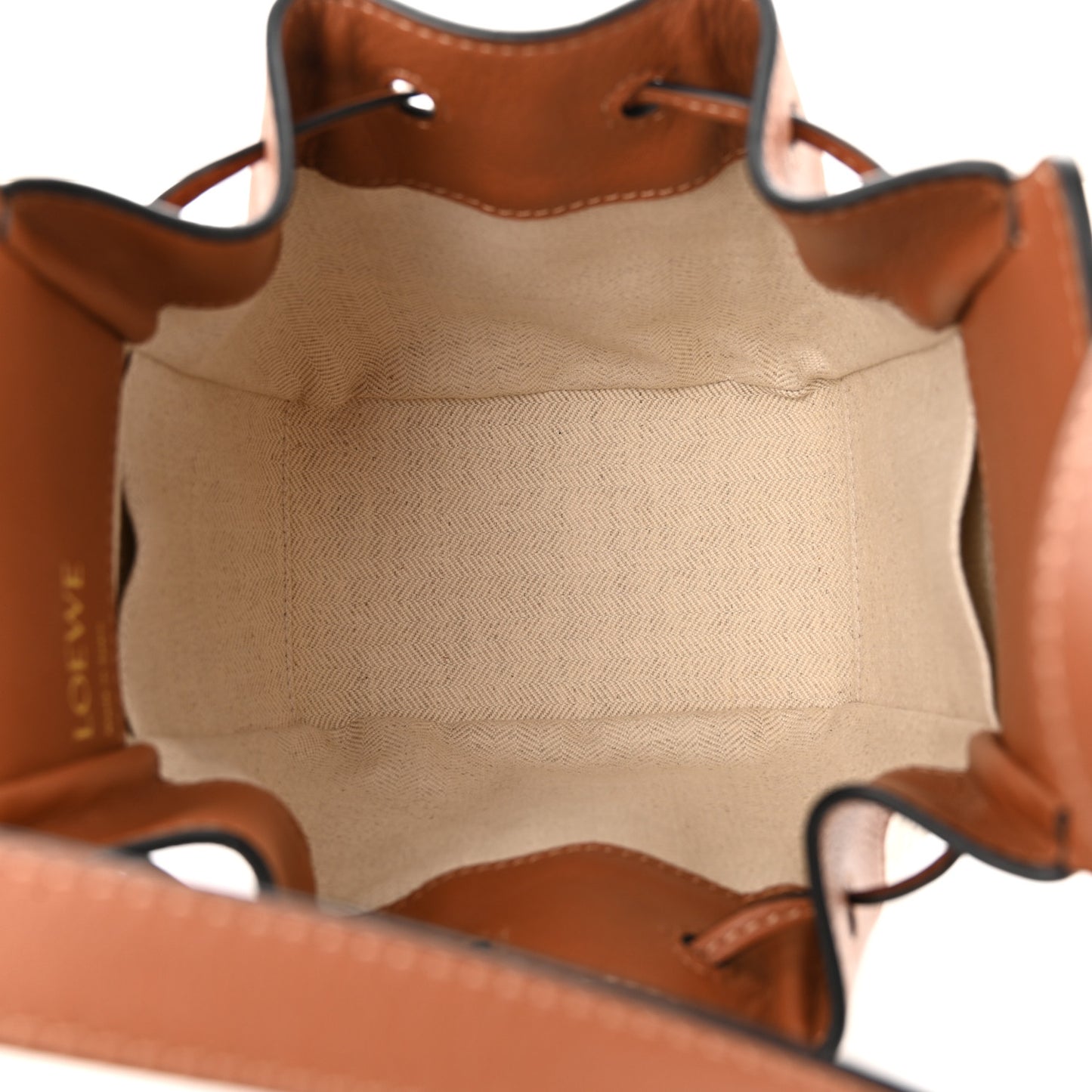 Calfskin Canvas Mini Hammock Shoulder Bag Natural Tan