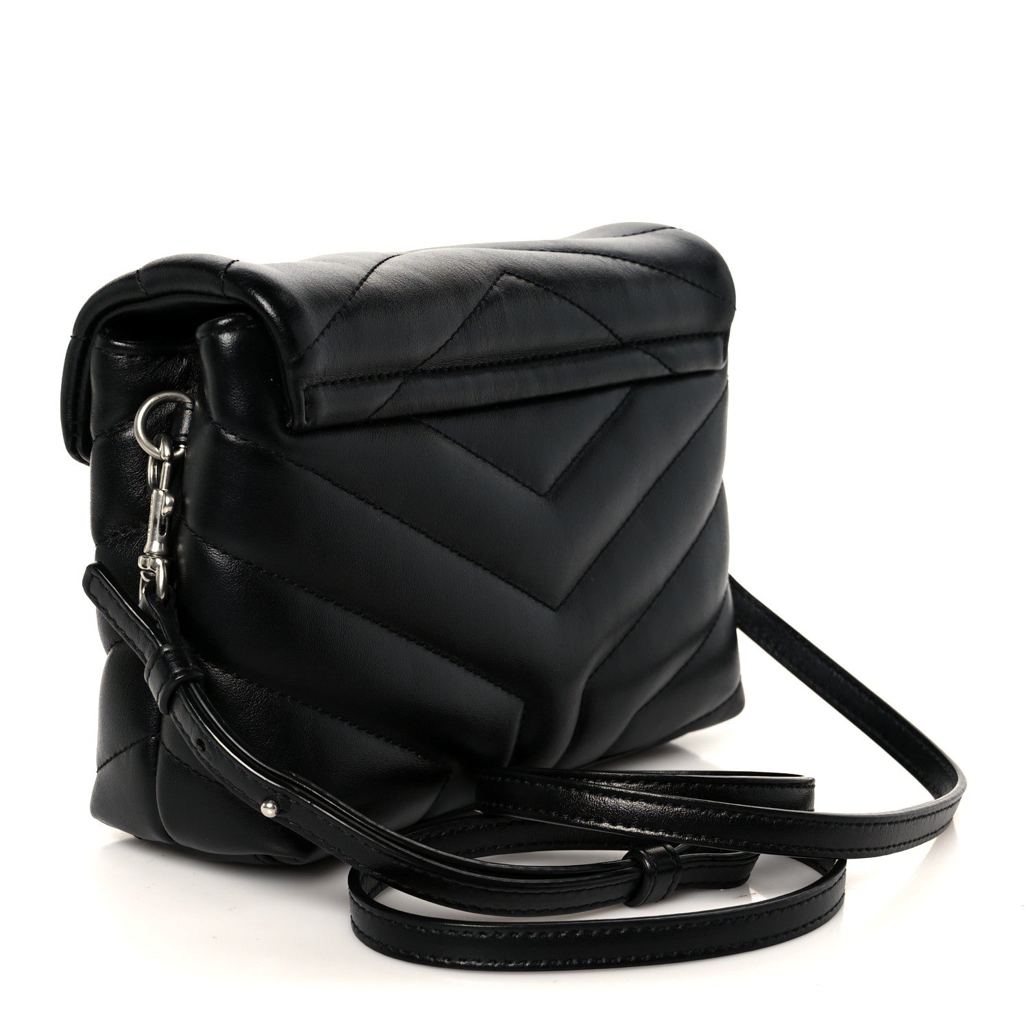 Saint Laurent Calfskin Y Quilted Monogram Toy Loulou Crossbody Bag Black 3 of 11