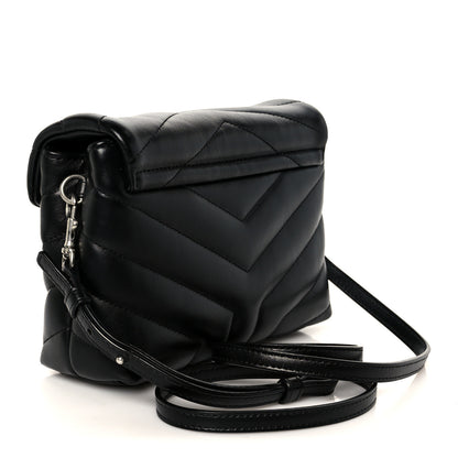Saint Laurent Calfskin Y Quilted Monogram Toy Loulou Crossbody Bag Black 3 of 11