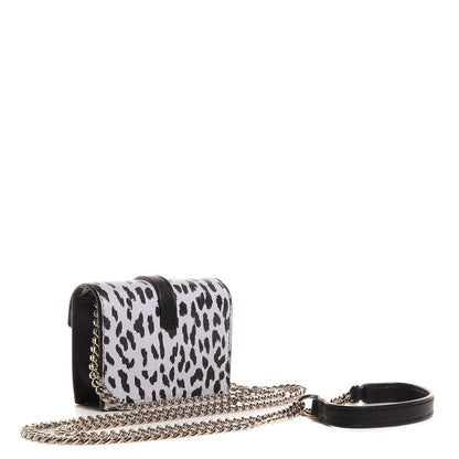 Saint Laurent Calfskin Monogram Leopard Print Mini Candy Crossbody Black White 3 of 7