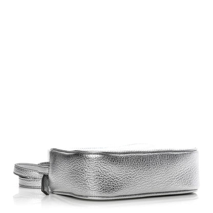 Balenciaga Metallic Goatskin Logo XS Everyday Camera Bag Argent Black 5 of 10