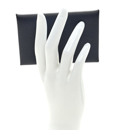 Hermes Evercolor Verso Calvi Card Case Bleu Nuit Caramel 2 of 6
