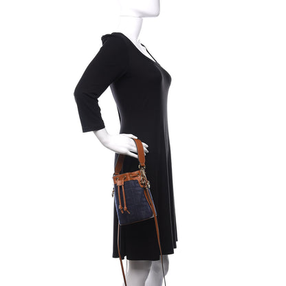 Fendi Denim Vitello King F is Fendi FF Embroidered Mini Mon Tresor Bucket Bag Blue Cuoio 3 of 11
