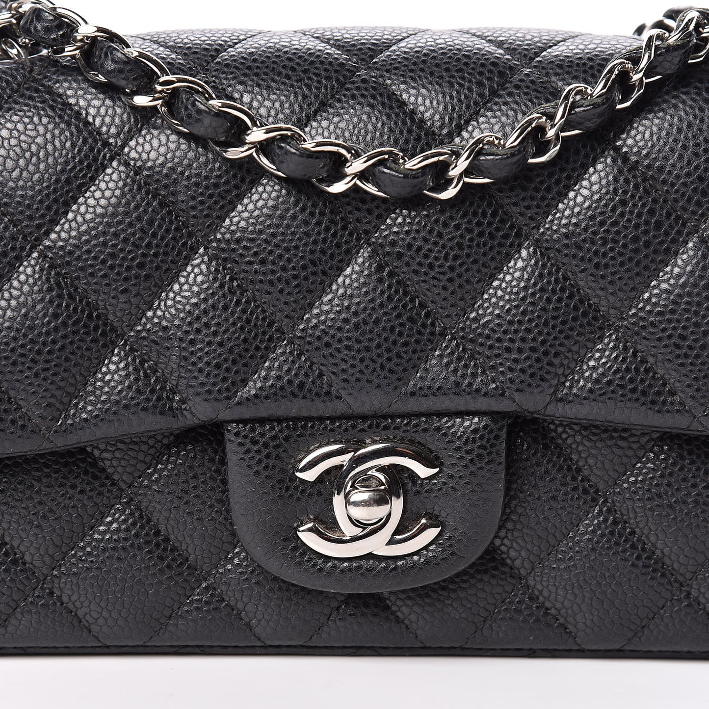Caviar Quilted Mini Rectangular Flap Black