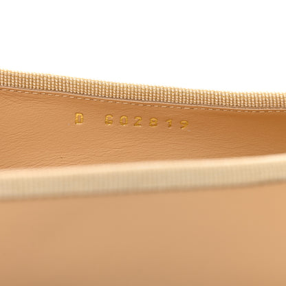 Chanel Lambskin Cap Toe CC Ballerina Flats 37.5 Beige Black 8 of 9