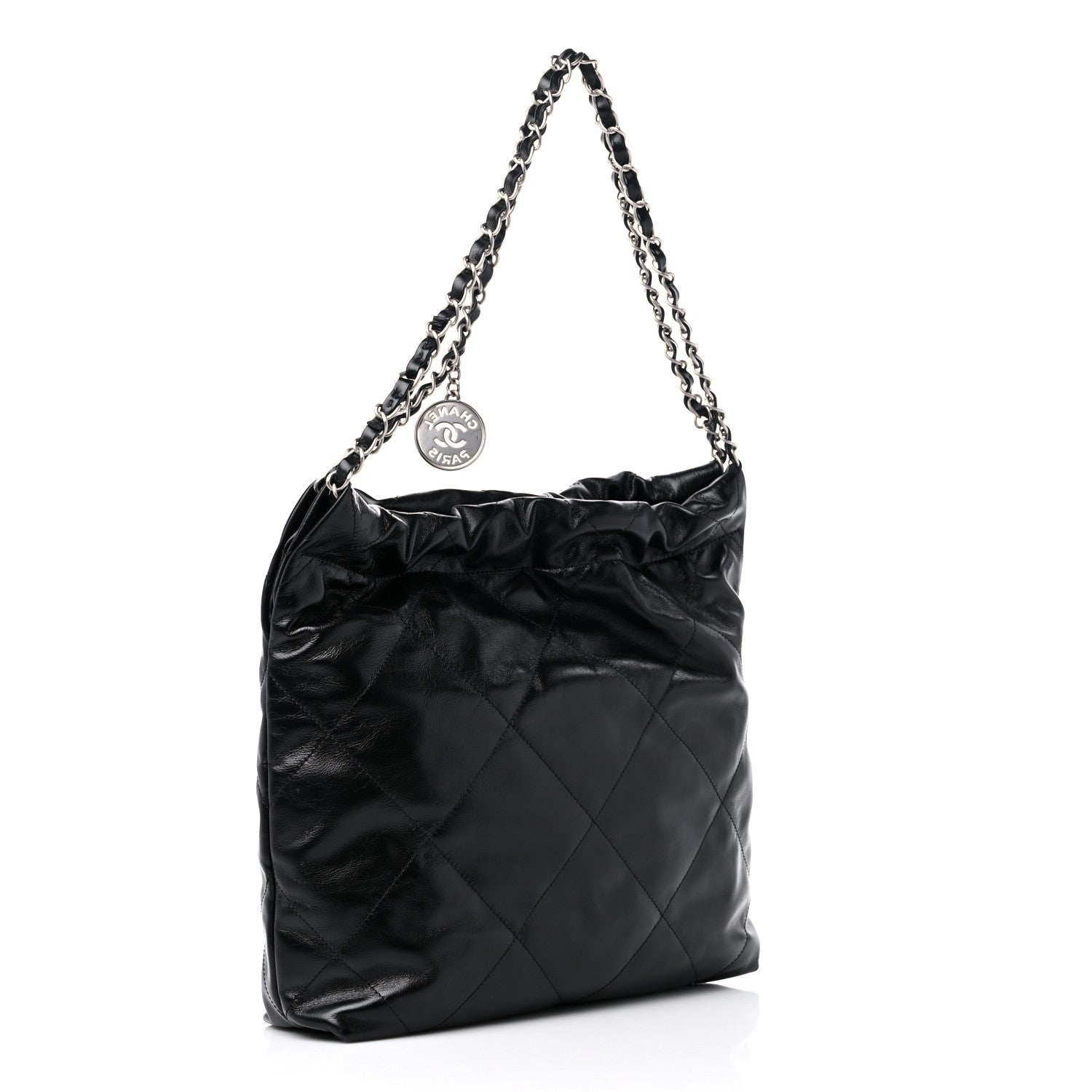 Chanel Shiny Calfskin Quilted Small Chanel 22 Black 4 of 11