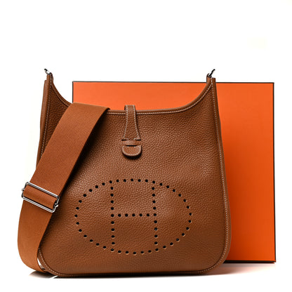 Hermes Taurillon Clemence Evelyne III PM Gold 12 of 12