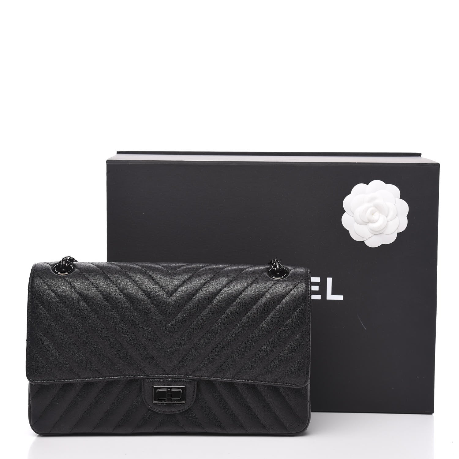 Chanel Sheepskin Chevron Quilted 2.55 Reissue 226 Flap So Black 14 of 14
