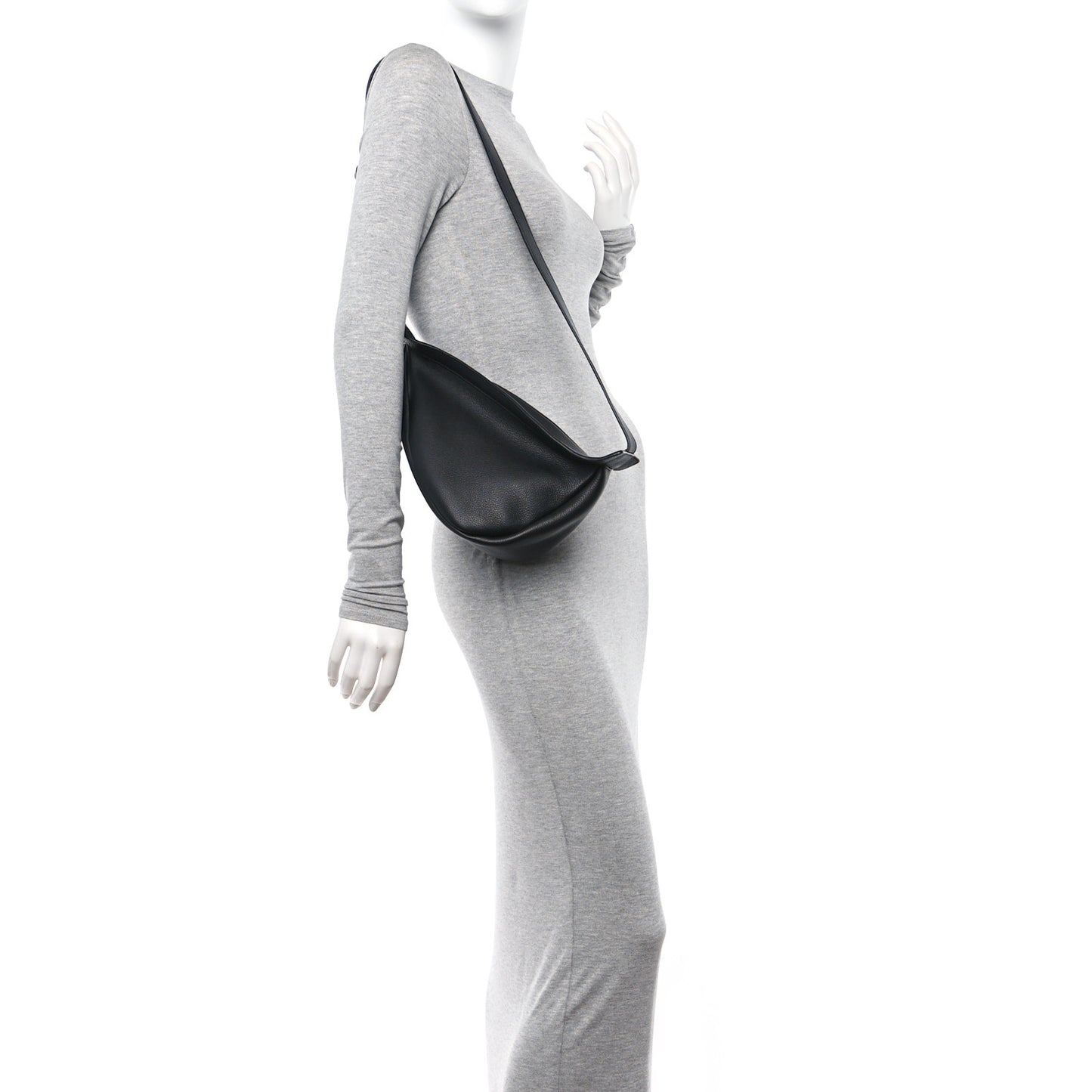 Smooth Calfskin Small Slouchy Banana Bag Black