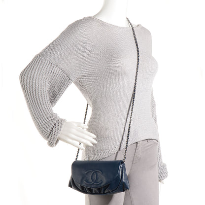 Chanel Caviar Half Moon Wallet On Chain WOC Navy Blue 2 of 9