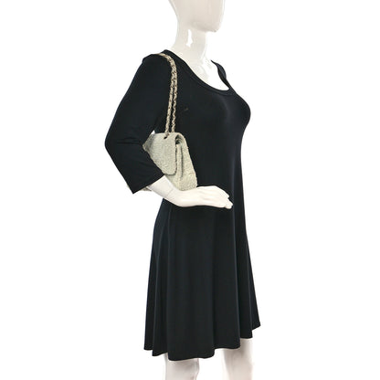 Chanel Tweed Quilted Medium Double Flap Light Turquoise 2 of 19