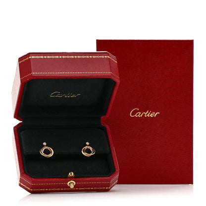 Cartier 18K Pink Yellow White Gold Diamond Trinity Drop Earrings 5 of 5