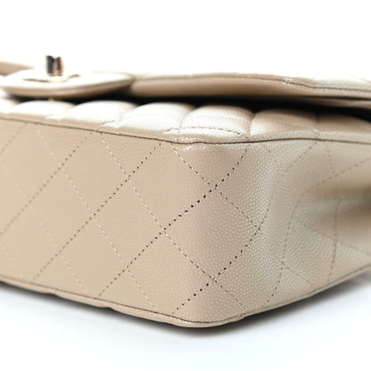 Chanel Iridescent Caviar Quilted Medium Double Flap Dark Beige 9 of 11