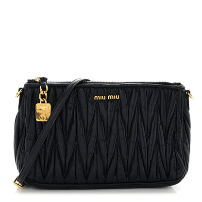 Miu Miu Nappa Matelasse Lux Shoulder Bag Bleuette 1 of 13