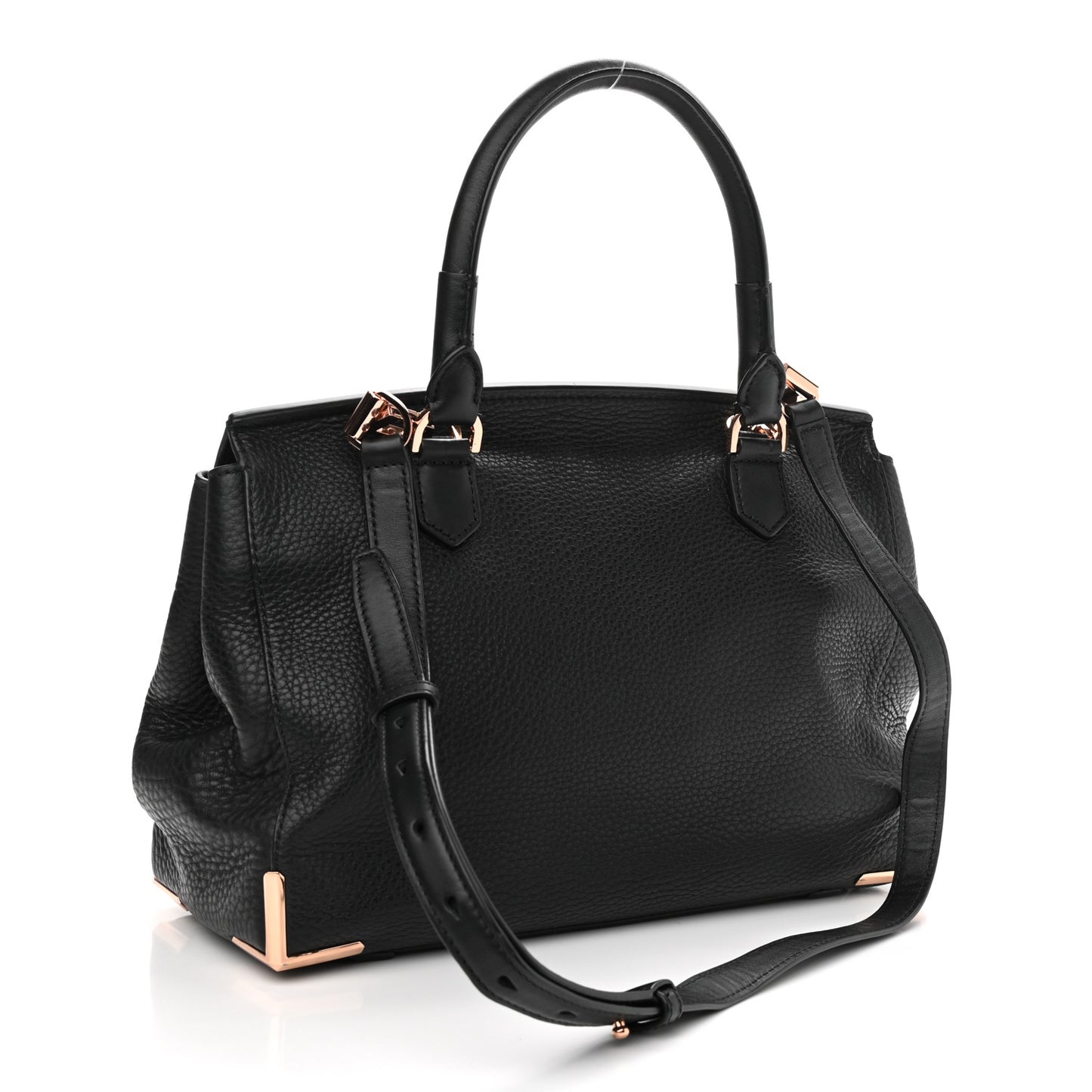 Calfskin Large Marion Black Rose Gold Hardware