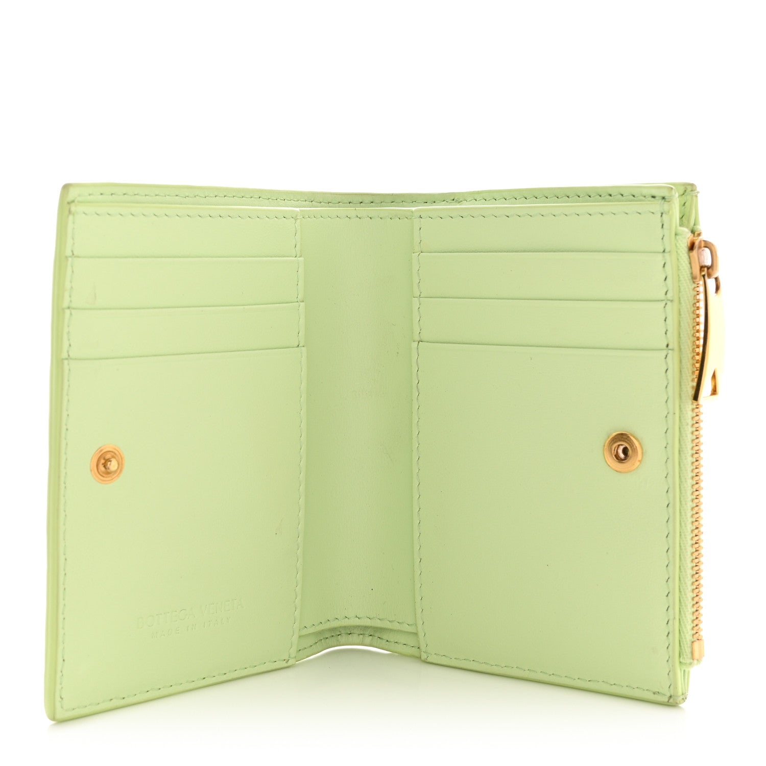 Bottega Veneta Nappa Intrecciato Small Bi-Fold Zip Wallet Fennel 5 of 12