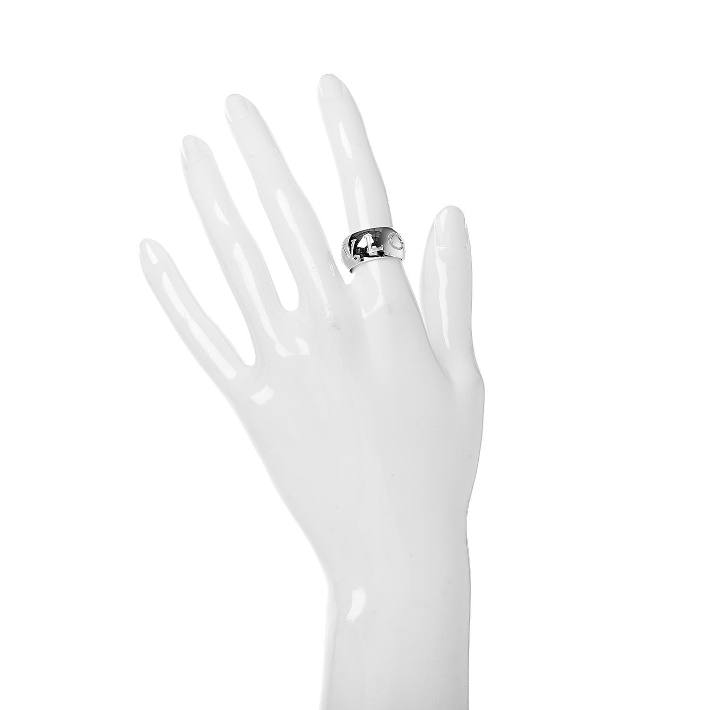 18K White Gold Monologo Band Ring 52 6
