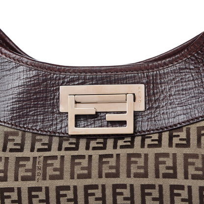 Fendi Zucchino Vitello Clip Hobo Mogano Panna Bruciato 10 of 10