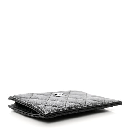 Chanel Iridescent Caviar Quilted CC Zip Card Holder Black 4 of 8