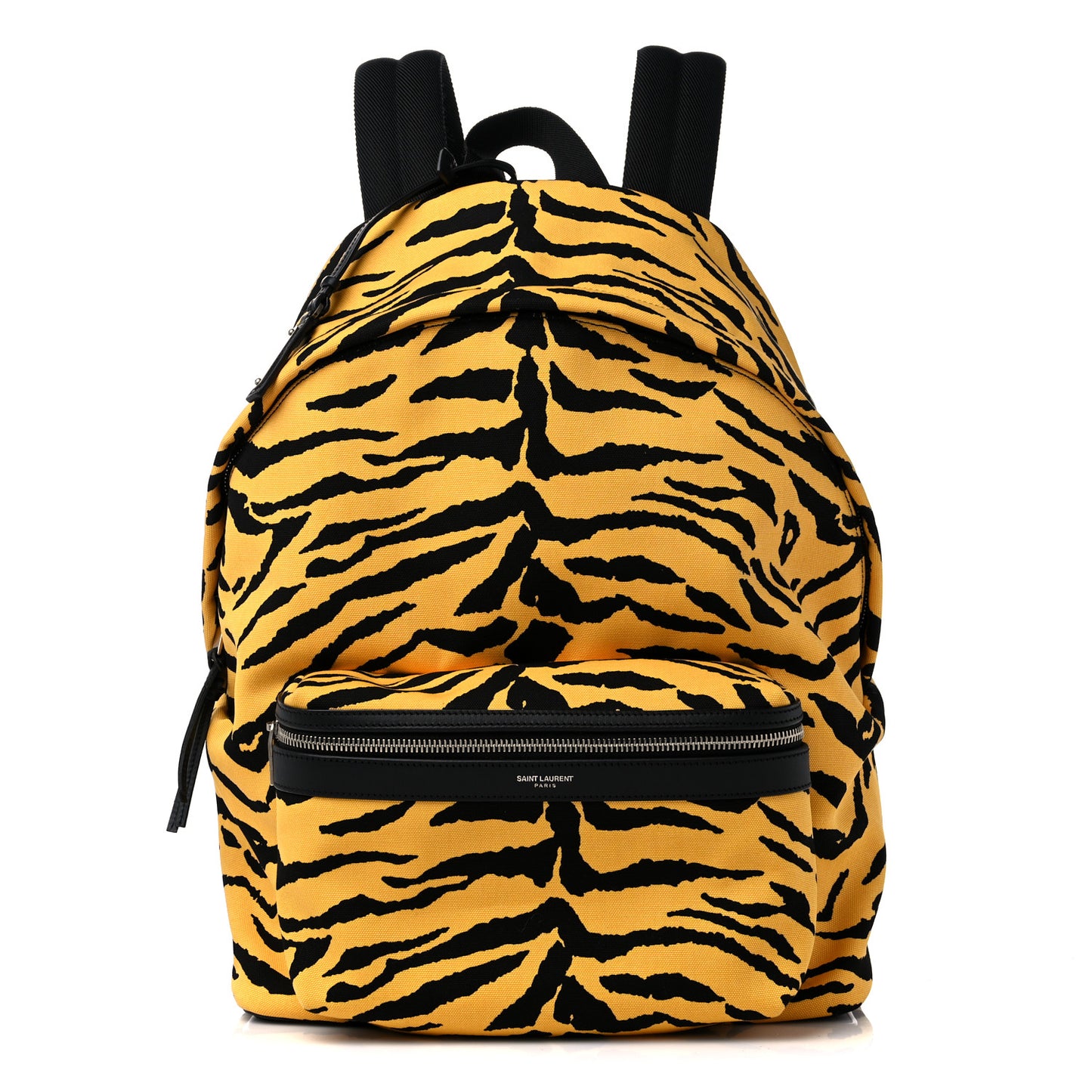 Canvas Zebra Print City Backpack Yellow Black