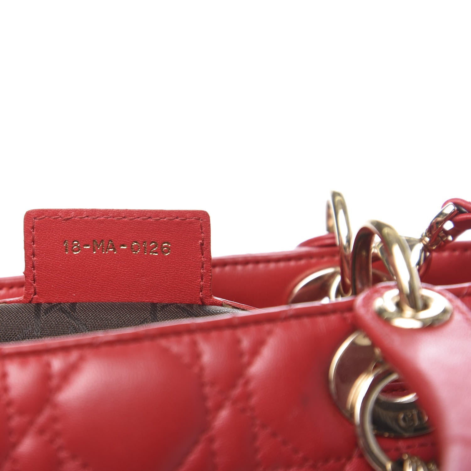 Christian Dior Lambskin Cannage Medium Lady Dior Red 7 of 12