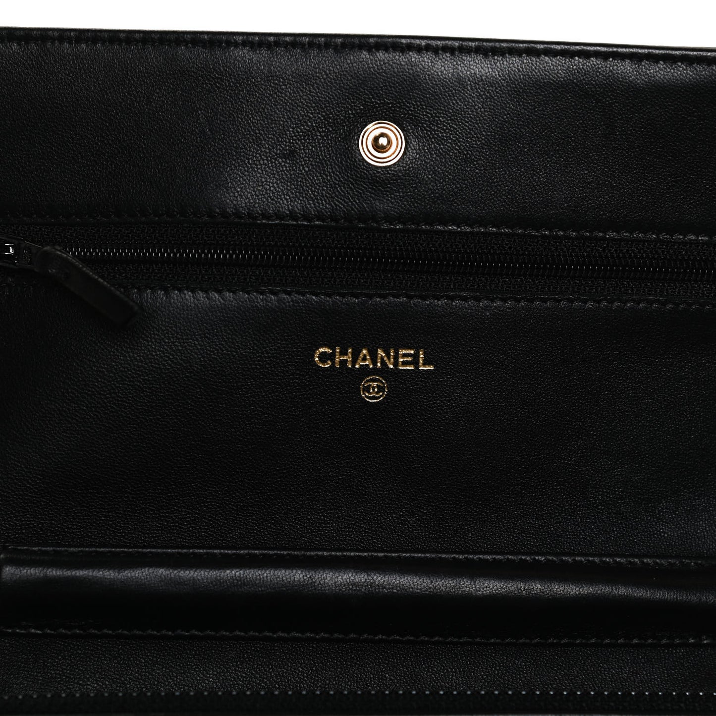 Lambskin Quilted Wallet On Chain WOC Black