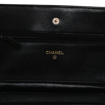 Chanel Lambskin Quilted Wallet On Chain WOC Black 5 of 11