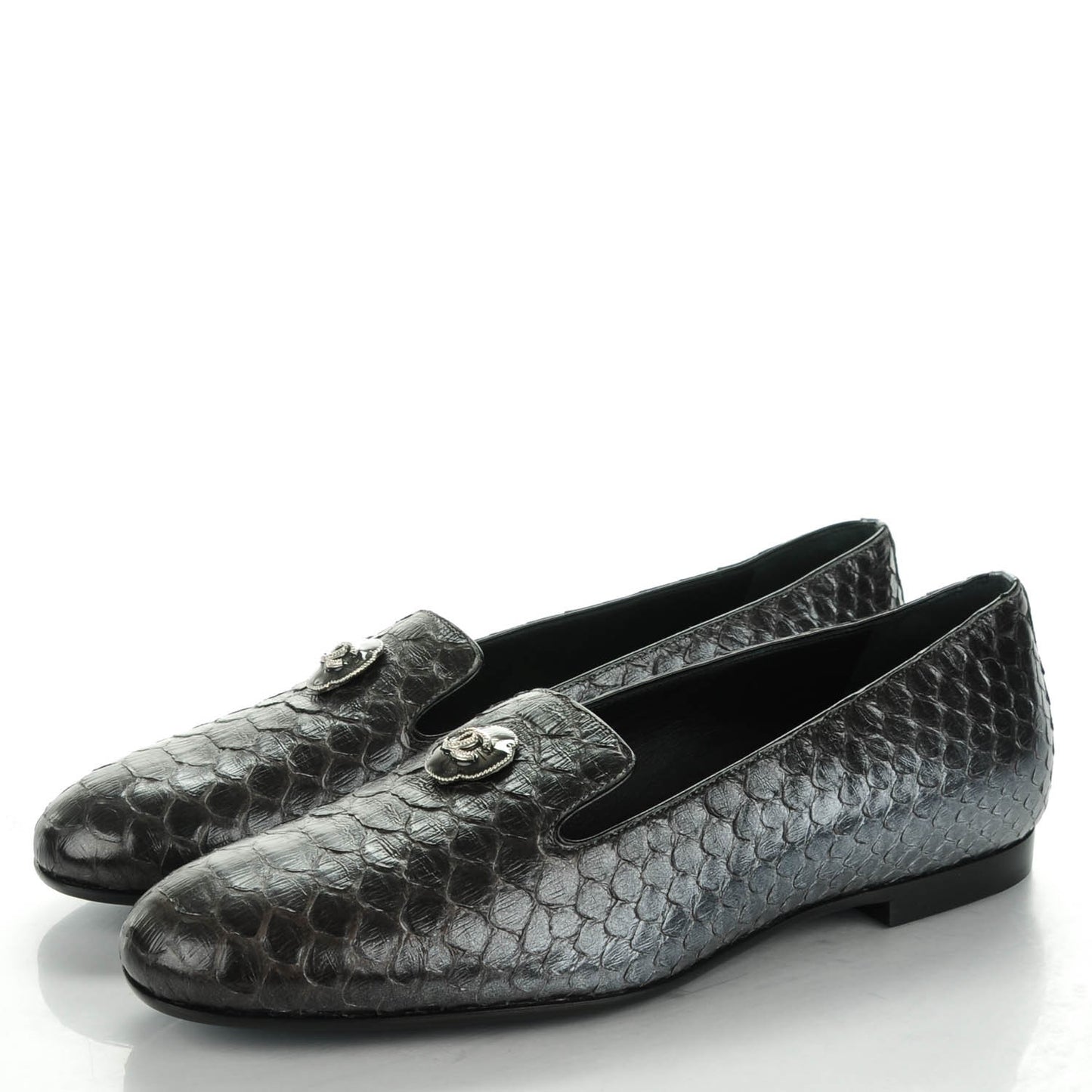 Python CC Mocassin Loafers 36.5 Dark Grey