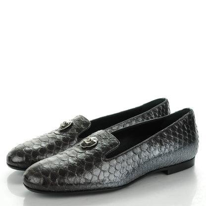 Chanel Python CC Mocassin Loafers 36.5 Dark Grey 3 of 8