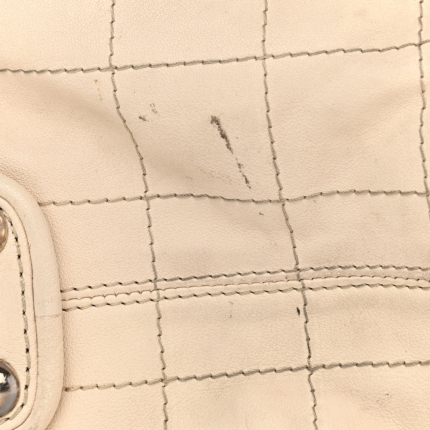 Chanel Calfskin Stitched Outdoor Ligne Bowler Beige 15 of 17