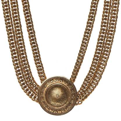 Chanel Multi Strand Medallion Necklace Gold 1 of 4