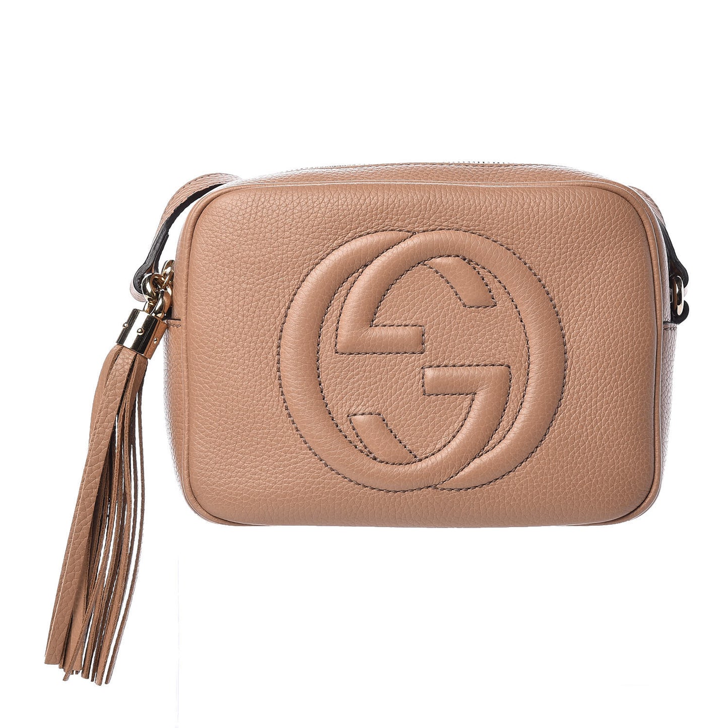 Pebbled Calfskin Small Soho Disco Bag Rose Beige