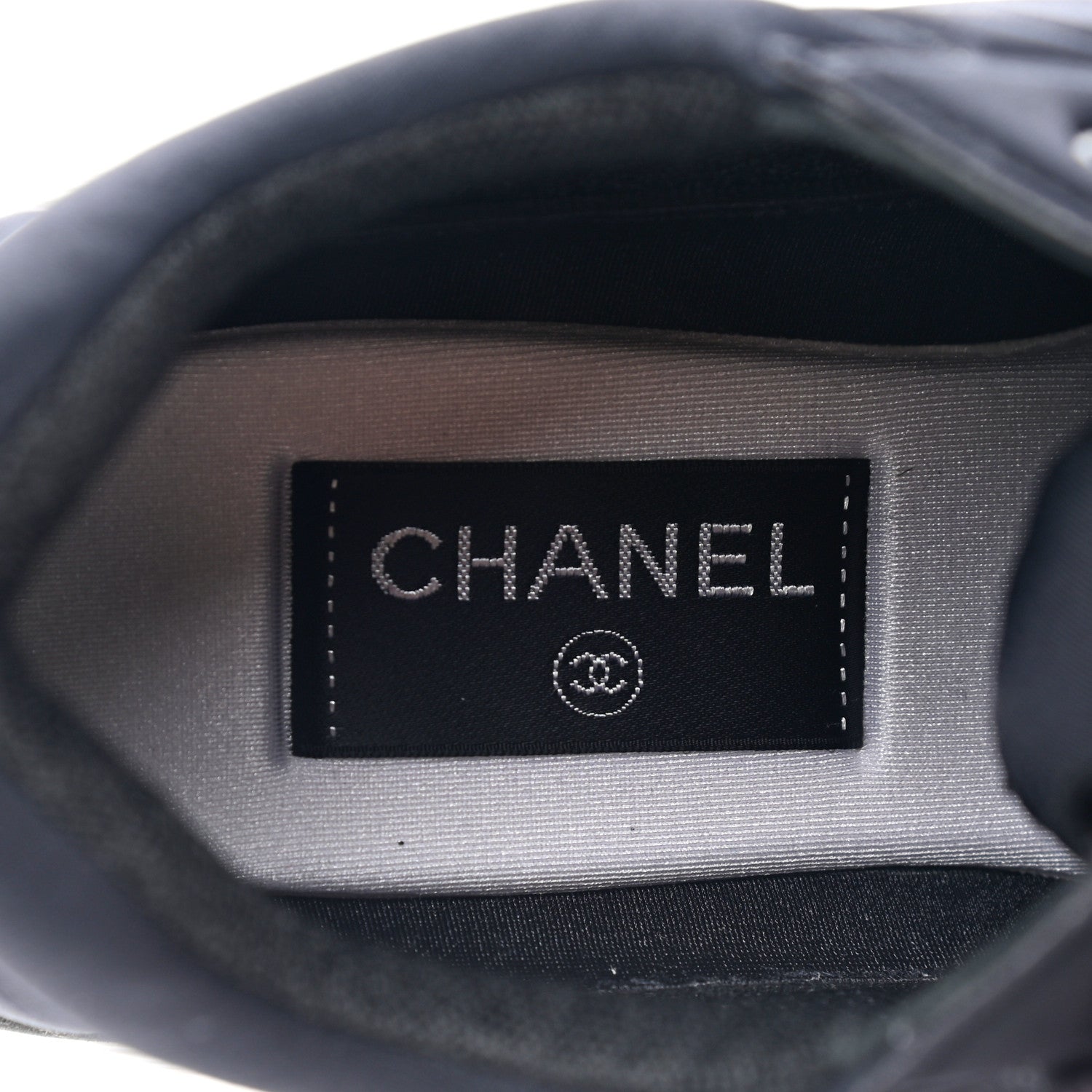 Chanel Lycra Fabric Womens CC Sneakers 38 Black White Pink 7 of 9