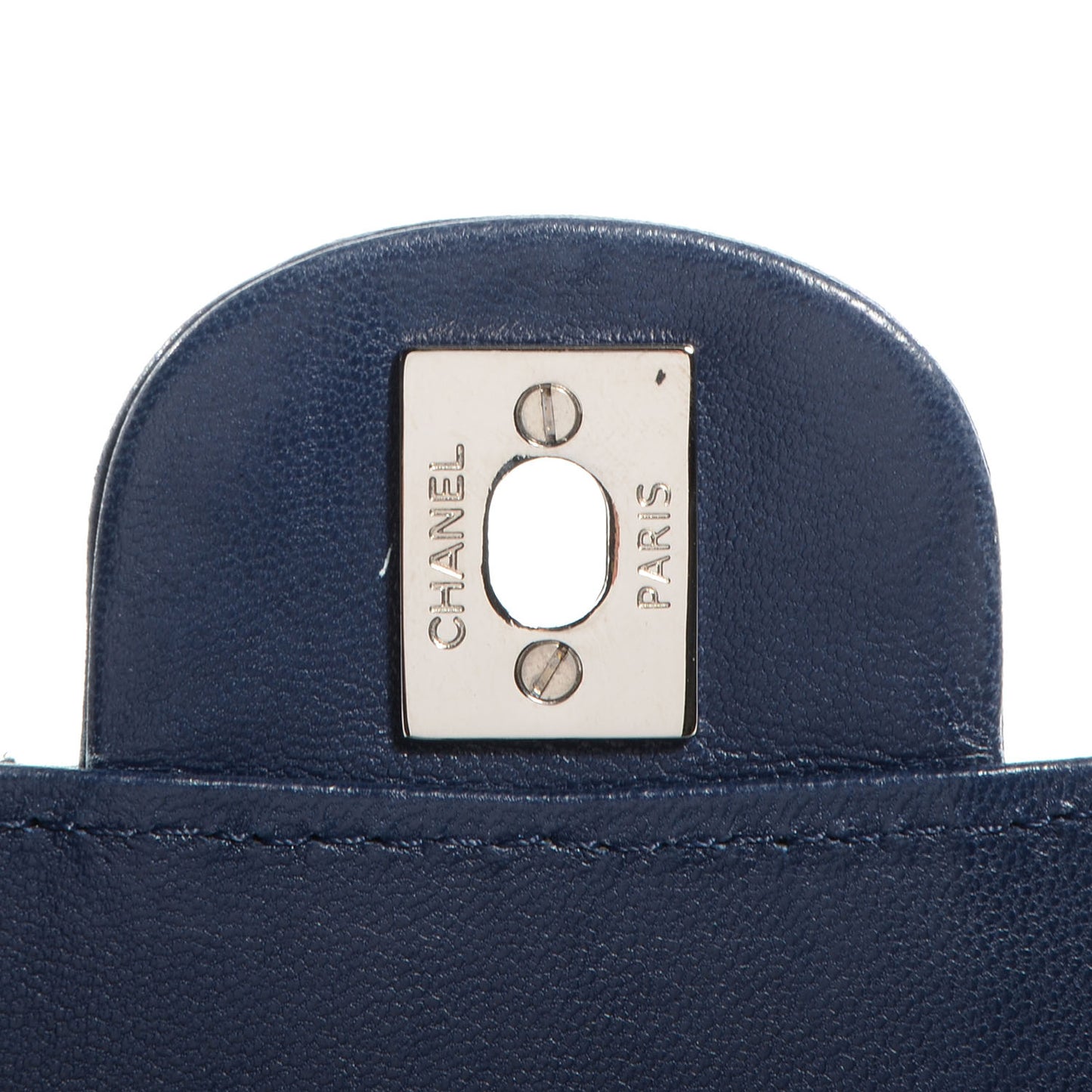 Lambskin Clutch Chain Flap Dark Blue