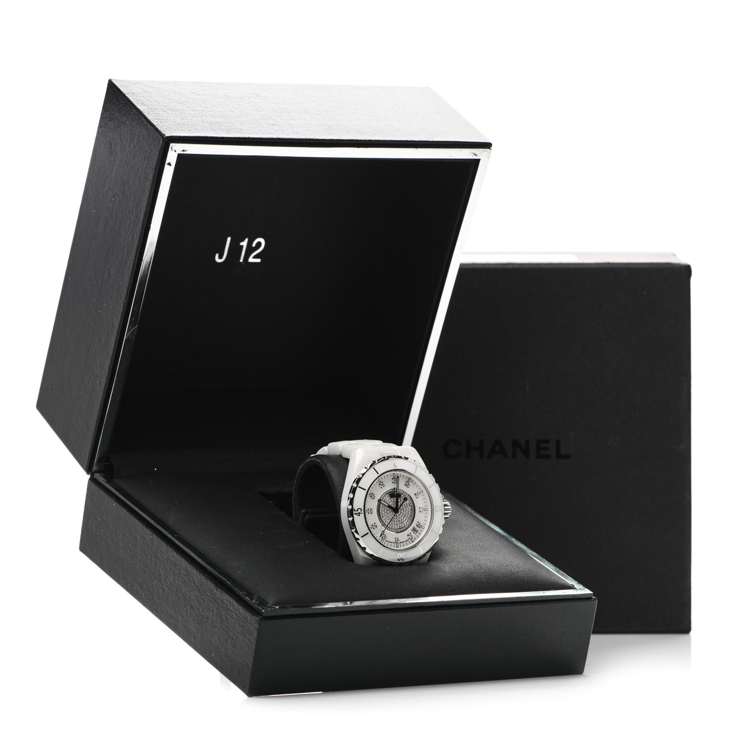 Stainless Steel Ceramic Diamond Dial 38mm J12 Automatic Watch White
