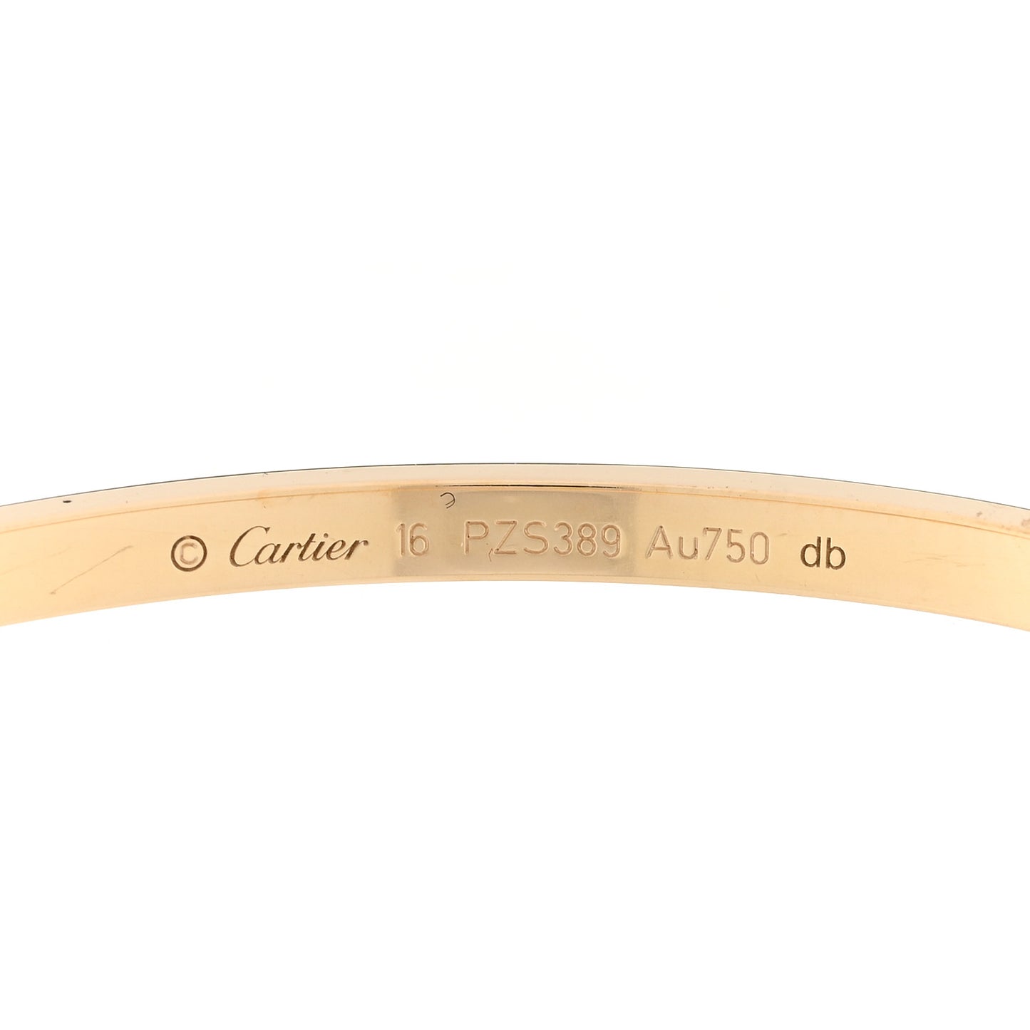 18K Yellow Gold Small LOVE Bracelet 16