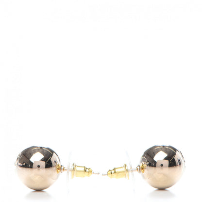 Chanel Metal Bead CC Stud Earrings Gold 3 of 5