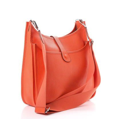 Hermes Taurillon Clemence Evelyne III GM Orange 3 of 9