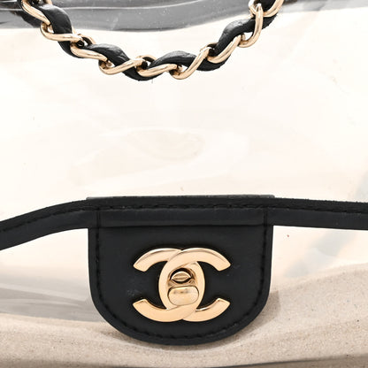Chanel Lambskin PVC Sand By The Sea Flap With Pearl Strap Black 8 of 12