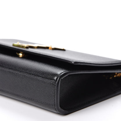 Saint Laurent Grain De Poudre Small Monogram Kate Satchel Black 9 of 9