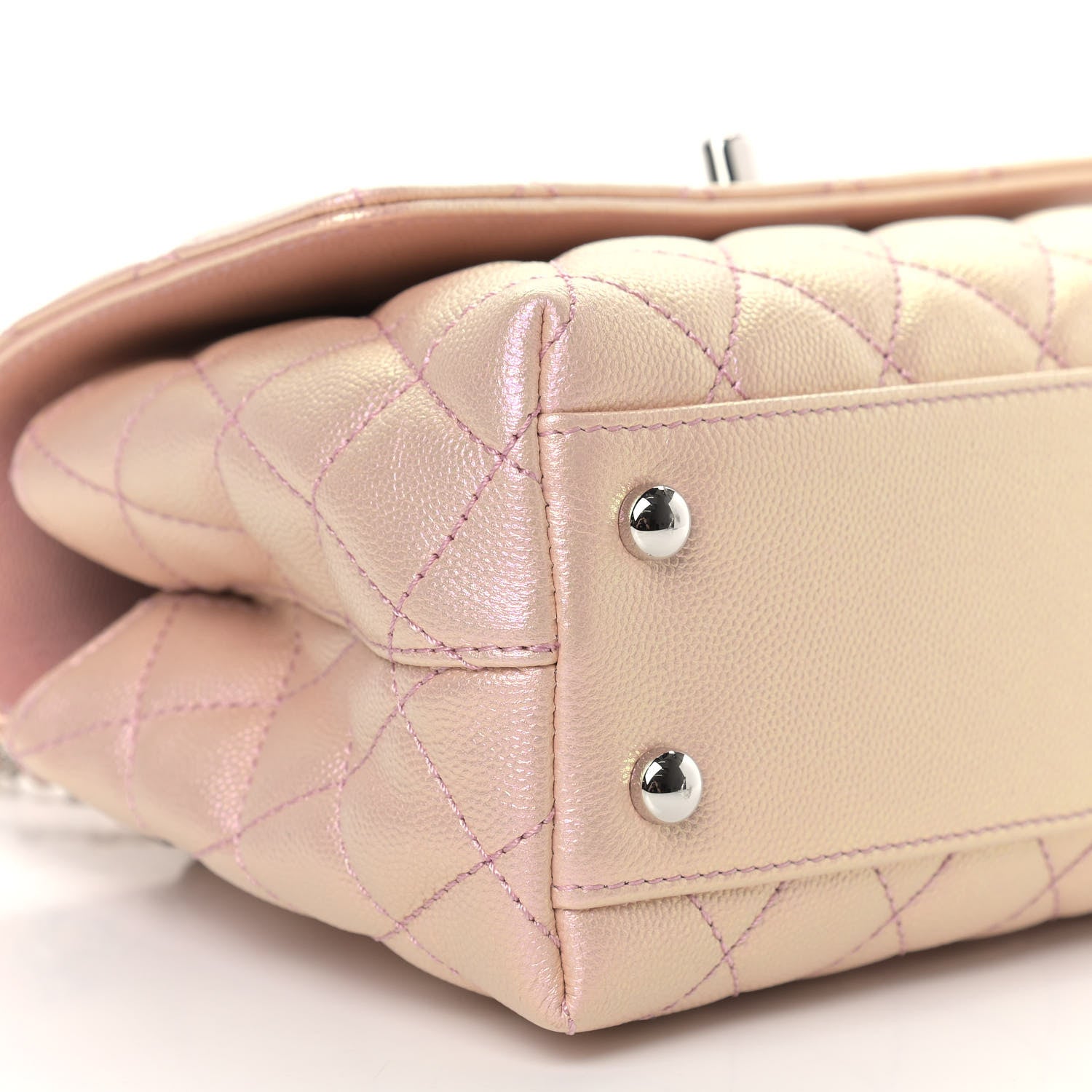 Chanel Iridescent Caviar Quilted Mini Coco Handle Flap Pink 8 of 9
