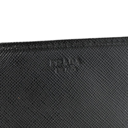 Prada Saffiano Metal Oro Chain Wallet Black 7 of 13