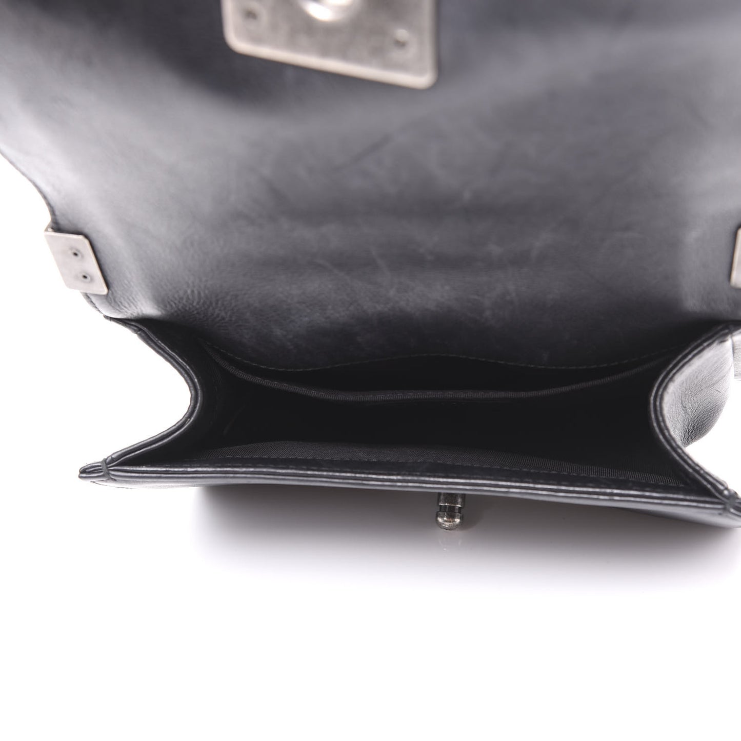 Calfskin Quilted Small Boy Flap Black
